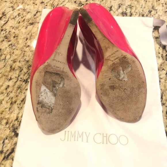 Jimmy Choo Patent Leather Baxen Wedges Size 39.5 - Picture 4 of 6